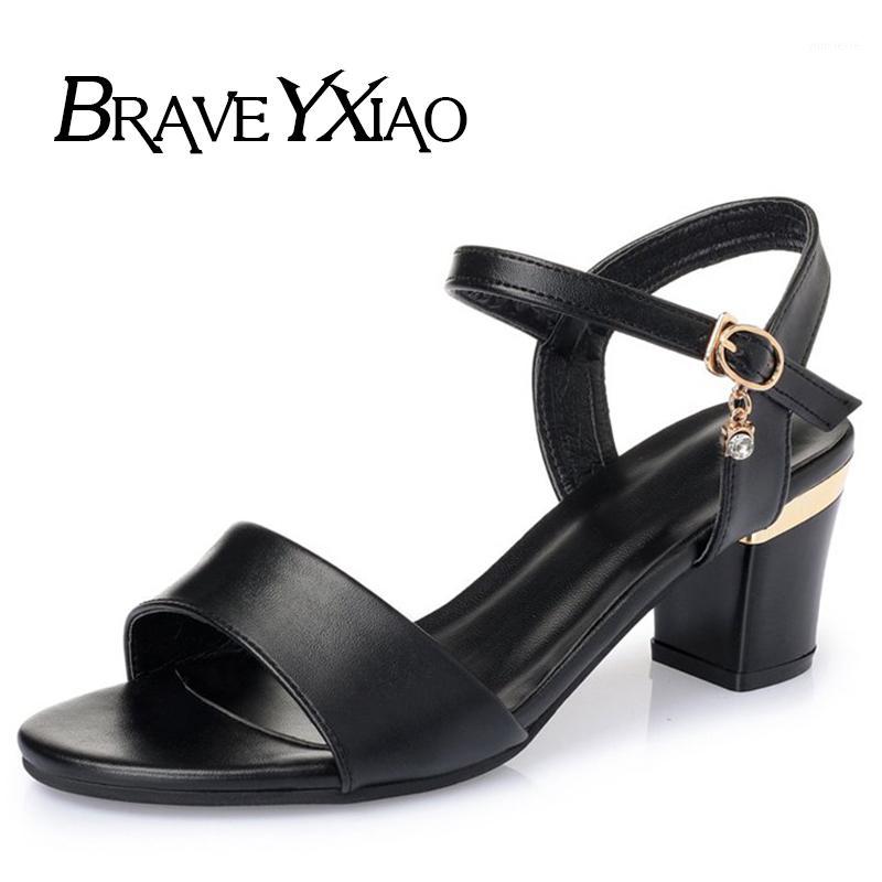 

Sexy Ladies Shoes High Heel 2020 Summer Shoes Women's Square Heel Sandals Peep toe Fashion Brand Heels 7cm YX29891, Black