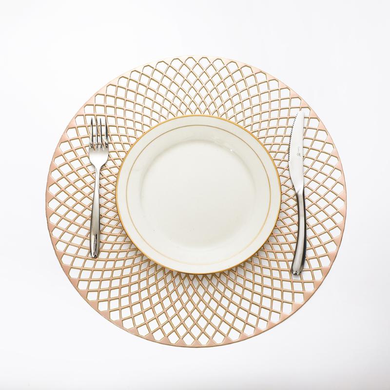 

Placemats For Kitchen Table PVC Round Pad Insulation Table Placemat Non-slip Mats Western Mat Christmas Party Home Decor