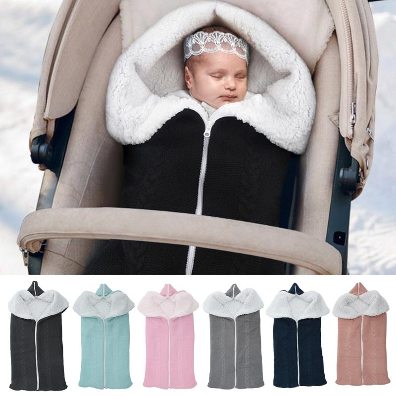 

New multifunctional knitted sleeping bag,anti-kick quilt,baby knitted blanket for children,double-layer sw stroller blanket