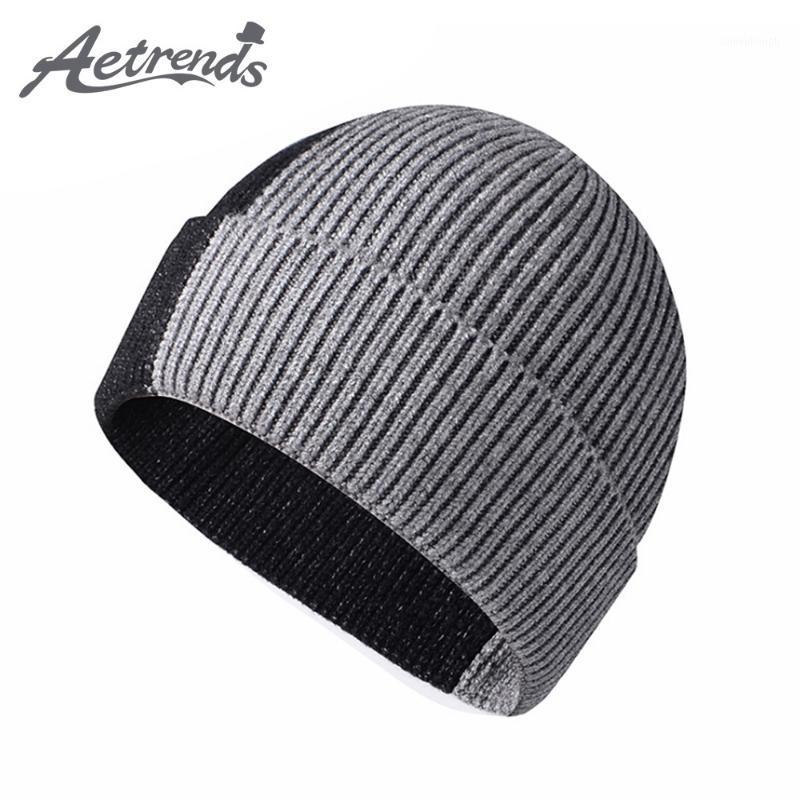 

AETRENDS] Men Women Cuffed Plain Skull Knit Hat Cap Winter Knitted Beanie Hats Z-100451