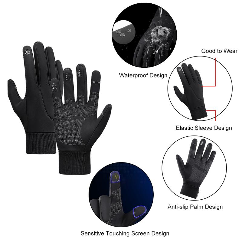 

Sensitive Screen Touching/ Waterproof/ Anti-slip/ Elastic Sleeve Design for Outdoor Activities Climbing Skiing Hiking Cycling, Black