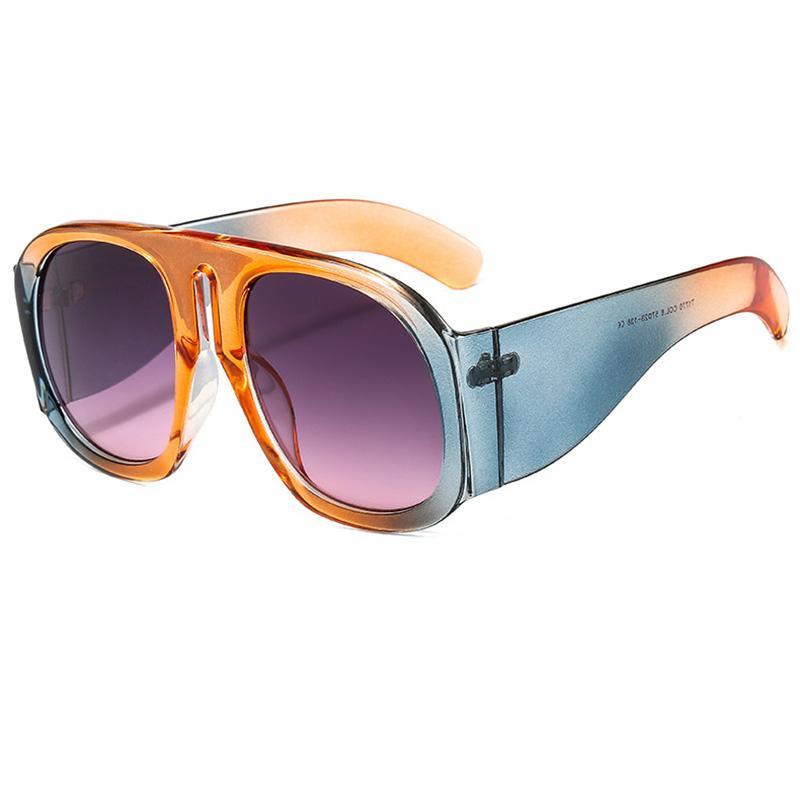 

Oversize Gradient Colorful Frame Round Sunglasses Uv400