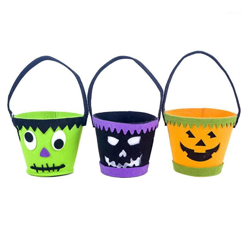 

GloryStar Halloween Decoratie Doek Art Vilt Kinderen Snoep Zakken Truc Of Behandelen Snoep Hand Mand1