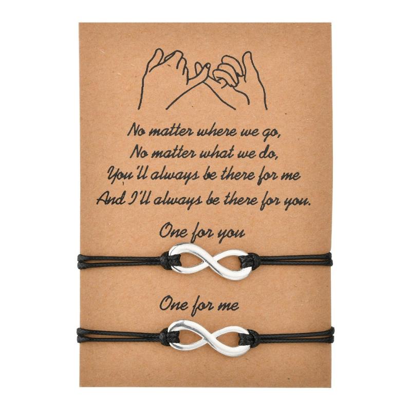 

Card Bracelet Simple Alloy 8 Word Hand Woven Adjustable Couple Bracelet