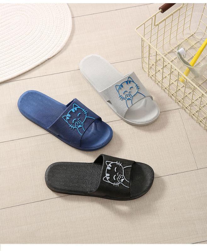 

New Men Indoor Floor Flat Shoes Summer Non-slip Flip Flops Bath Home Slippers Female Slipper Comfortable Zapatillas de hombre1, Blue