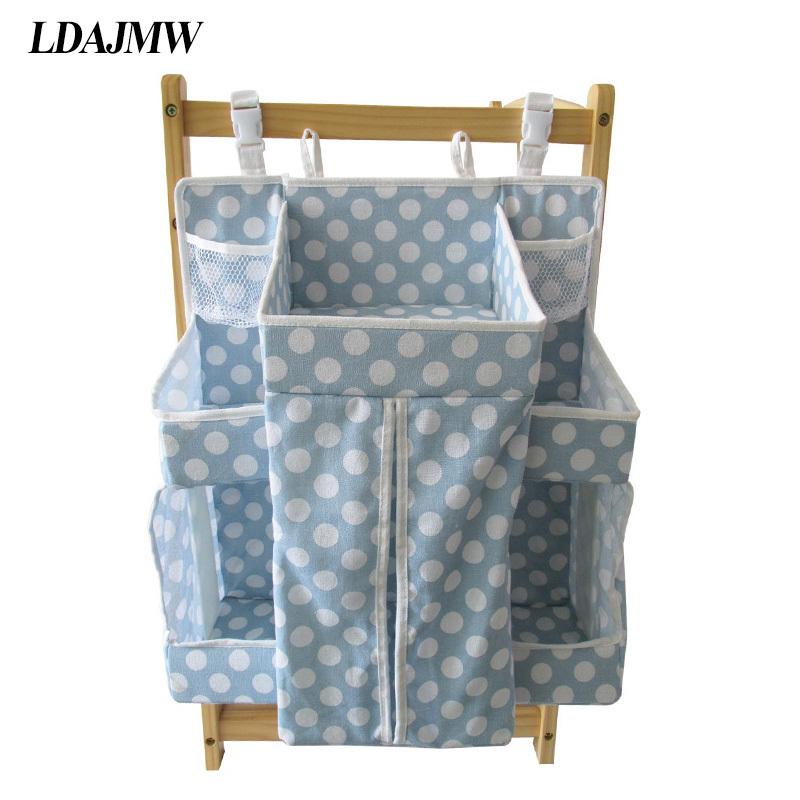 

LDAJMW Large Capacity Baby Bed Storage Hanging Bag Toy Pocket Bedside Organizer Infant Crib Bedding