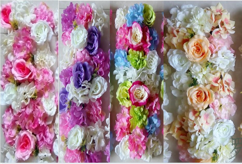 

Artificial Silk Flower Wedding Road Lead Hydrangea Peony Rose Flower for Wedding Arch Square Pavilion Corners Decorative Flores, Pink