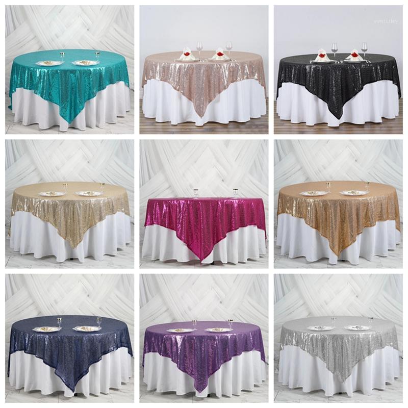 

Wholesale Price Glitter Sequin Tablecloth Overlay Poly Table Cloth For Wedding Event Party Hotel Decoration1, Purple