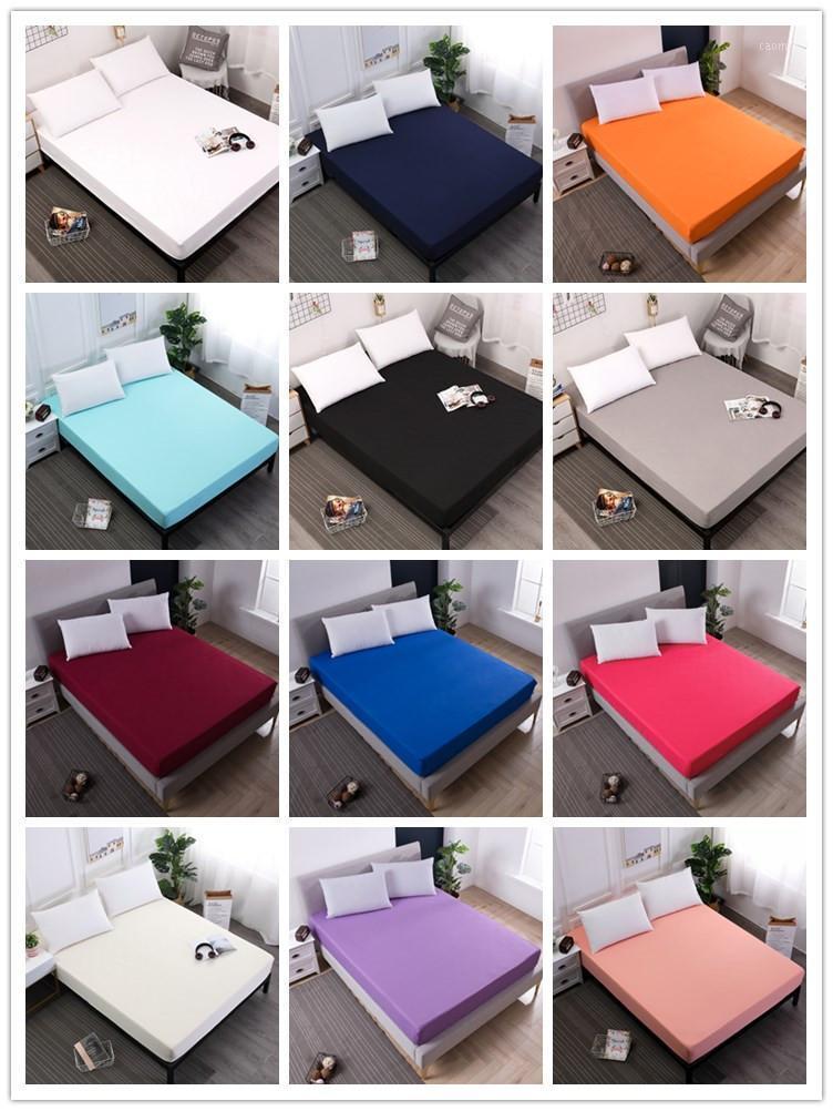 

100%Polyester solid color elastic sheet easy care and clean fitted sheet for bed mattress protector1, White