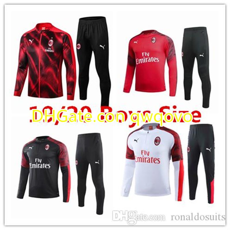

19 20 AC milan kids jacket Zlatan Ibrahimovic boys Borini Suso child tracksuits football jersey PIATEK Castillejo children training shirt, Kids 2