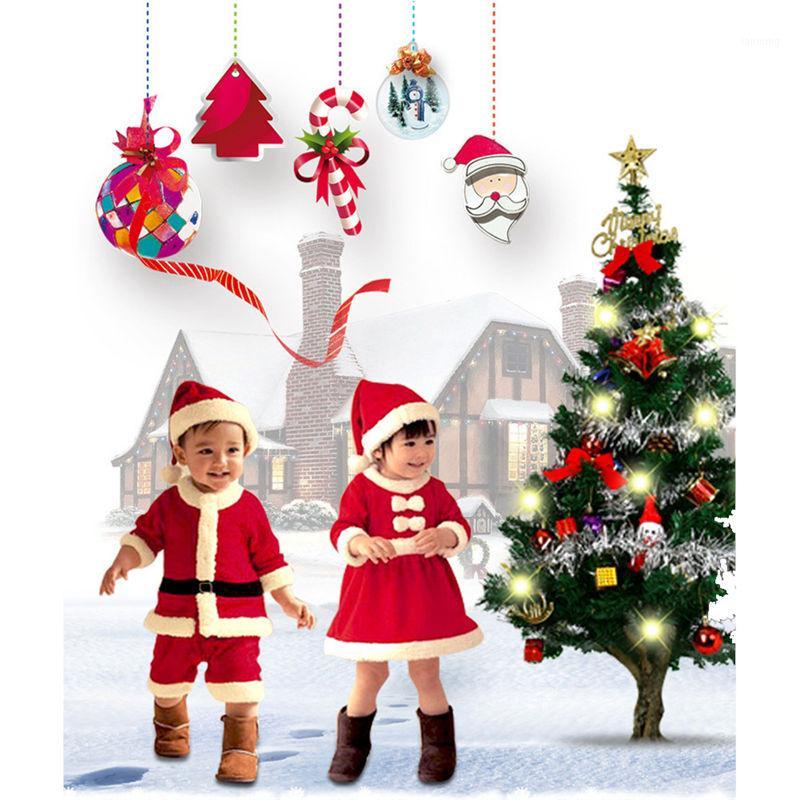 

New Year Kids Santa Claus Cosplay Costume Carnival Party Christmas Girls Red Dress Baby Boys Xmas Clothing Set Halloween U31
