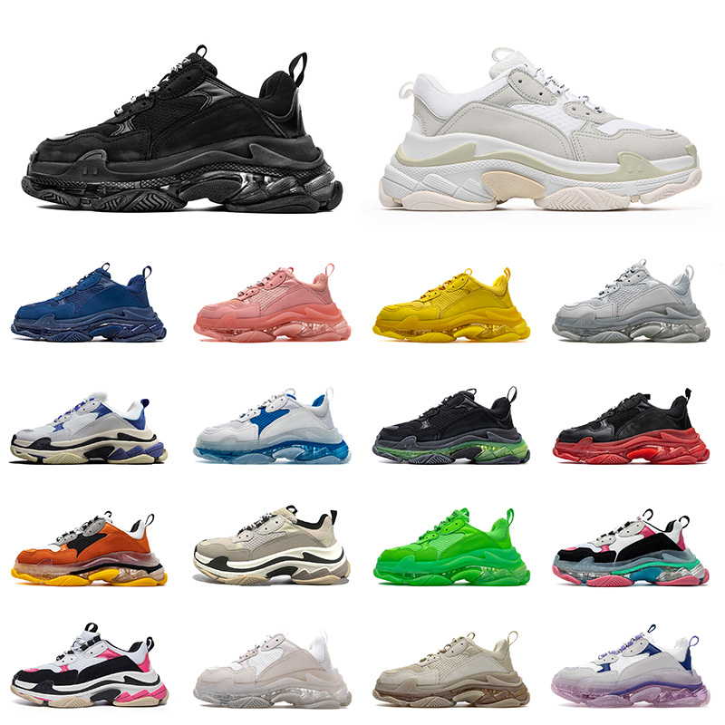 

2021 New Triple-S Casual Shoes Mens Womens Sports Triple Black White Green Red Grey Platform Lovers Trainer Sneakers EUR 36-45, C31 36-45