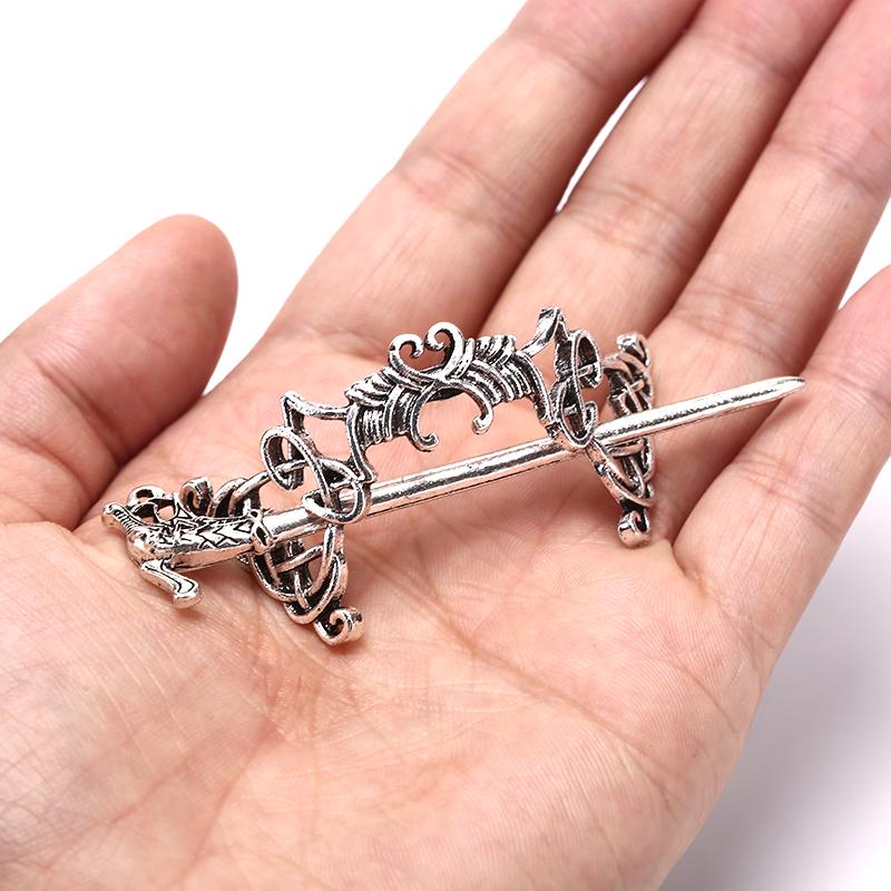 

Hair Clips & Barrettes 1pcs Retro Vintage Viking Large Knots Crown Hairpins Jewelry Runes Women Girl Hairpin Stick Slide Accessories