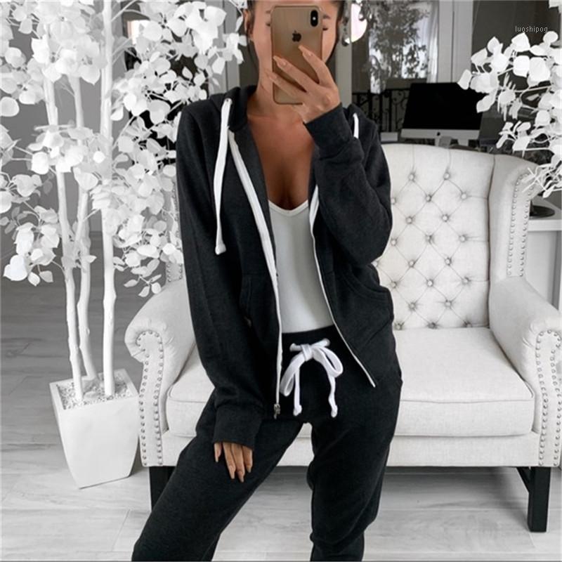 

Womens Zip Up Hooded Activewear Ladies Hoodie Sport Jacket Coat Outerwear Tops Solid1, Gray