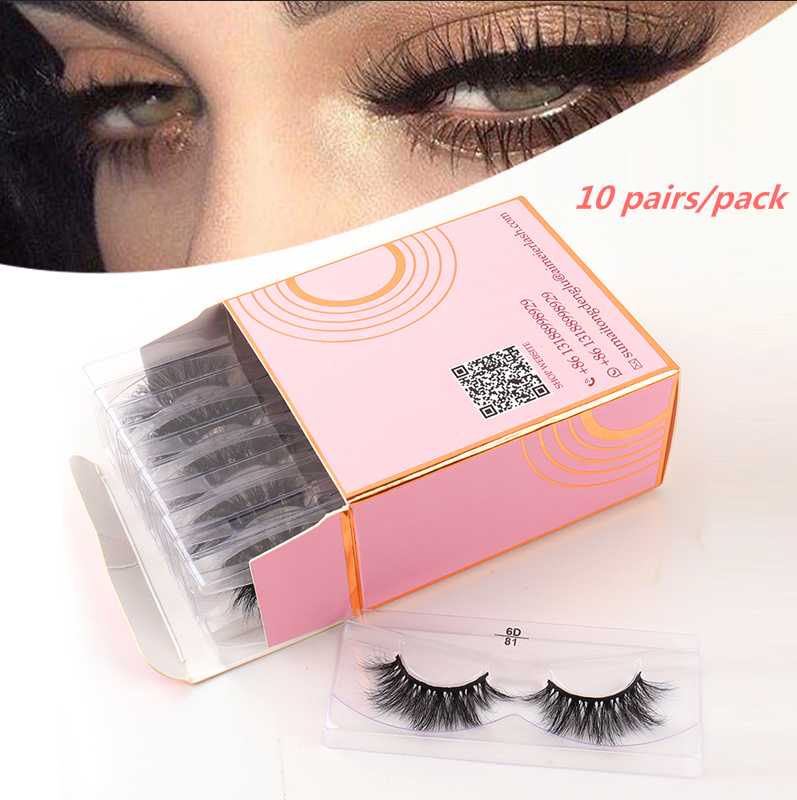

6D Mink Hair Eyelashes Dramatic Soft Thick Long Eye Lashes Cruelty Free Eyelash Makeup 10 Pairs With Tray No Box Wholesale
