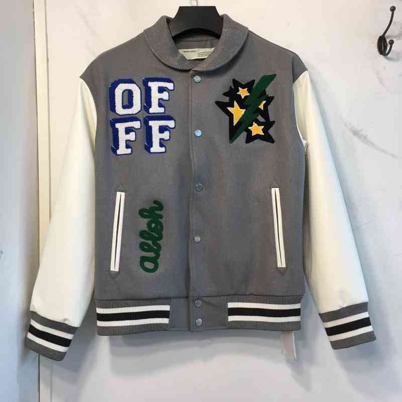 

2021 New Woolen Ow Baseball Jacket Jacket for Men and Women, Illustration