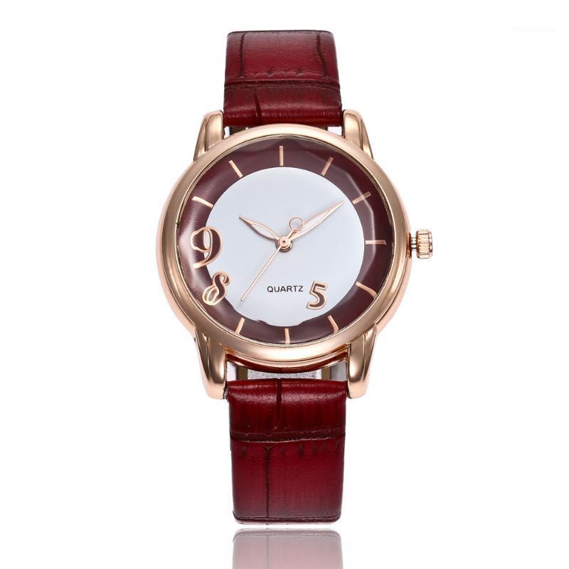 

Fashion Personality Creativity Roman numerals Casual Leather Band Alloy Quartz Wrist Watch Couple's Watch WM10131, Brown