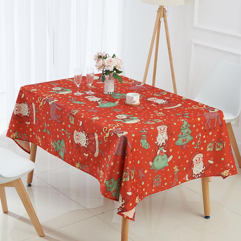 

Christmas Tablecloth Home Party Decorative Table Cover Wedding Banquet Kitchen Home Waterproof Table Cloth, As picture