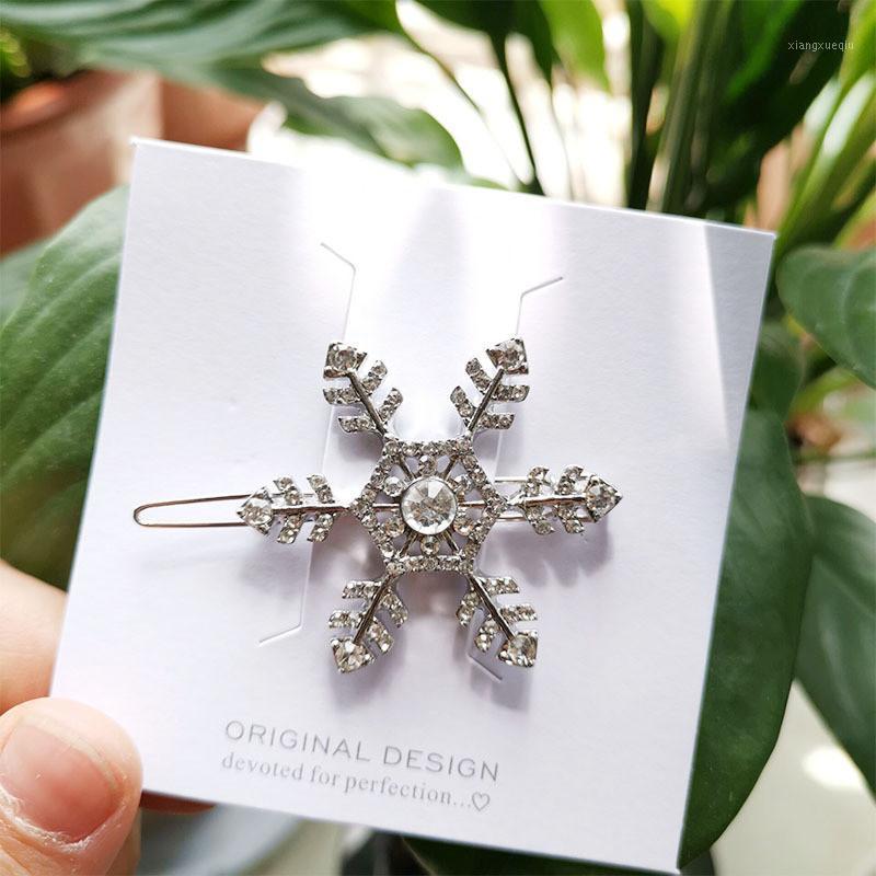 

Snowflake Hairpins Clip Bobby Pin Barrette Women Bling Luxury Crystal Headdress Accessories Beauty Styling Hair Clips & Barrettes, Golden;silver