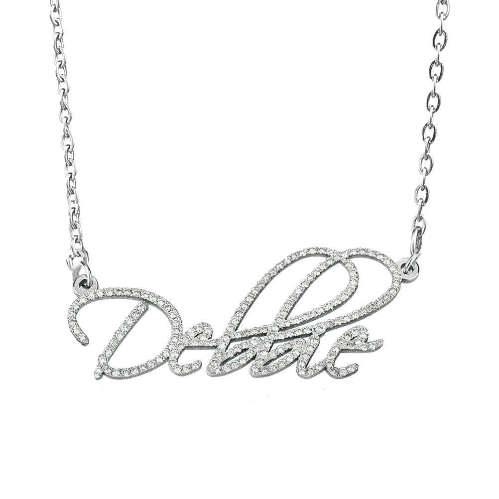 Custom Sparkling Crystal Name Necklace for Women Personalized Nameplate Graduated Jewelry Chokers 925 Sterling Silver Customize Birthday Gift-image-631404825