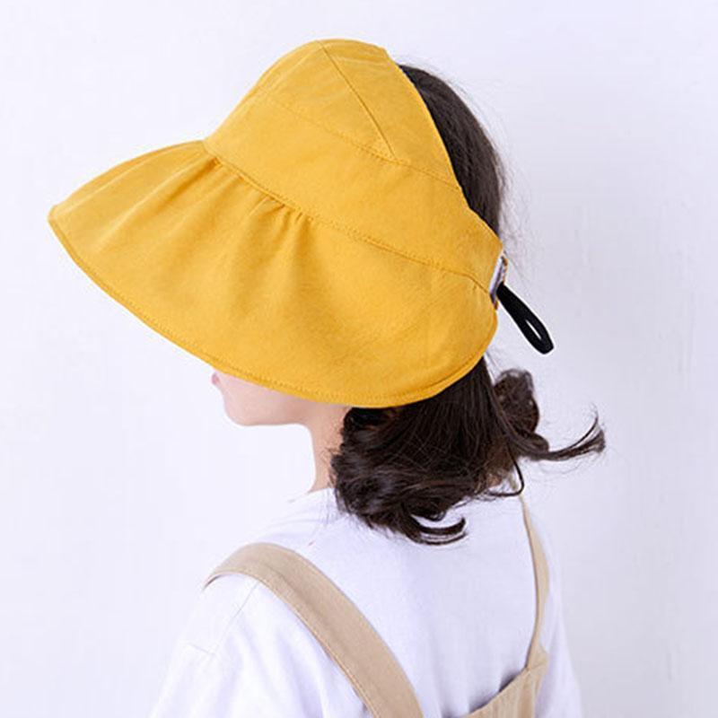 

Children Girl Sun Hat Wide Brim Cap Empty Roof Fashion Breathable for Summer Beach B2Cshop1, Yellow