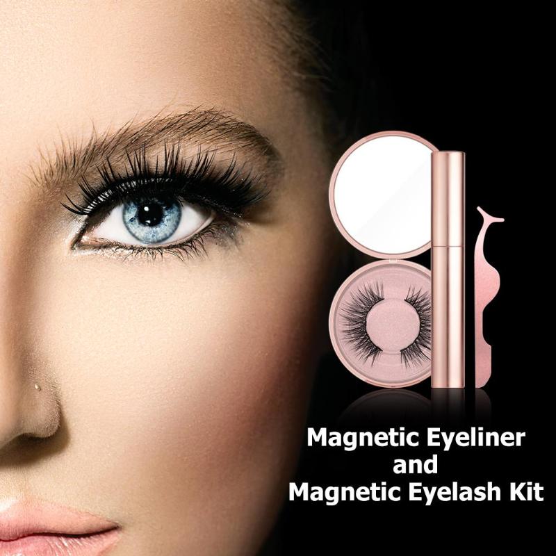 

3D Magnetic Eyelashes Skillful Manufacture Superior Quality Mink Fake Eye Lashes Long Last Eyeliner Liquid Tweezer Kit