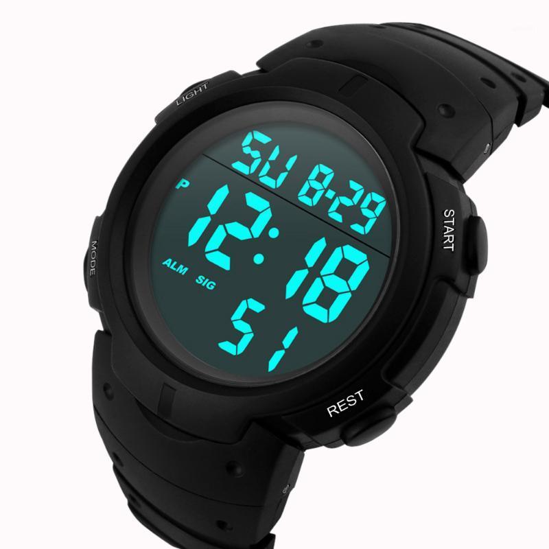 

Fashion Watcheds For Men Waterproof Lcd Digital Stopwatch Date Rubber Boy Sport Wrist Watch With Date Lightweight Relogio #YL101, Bk