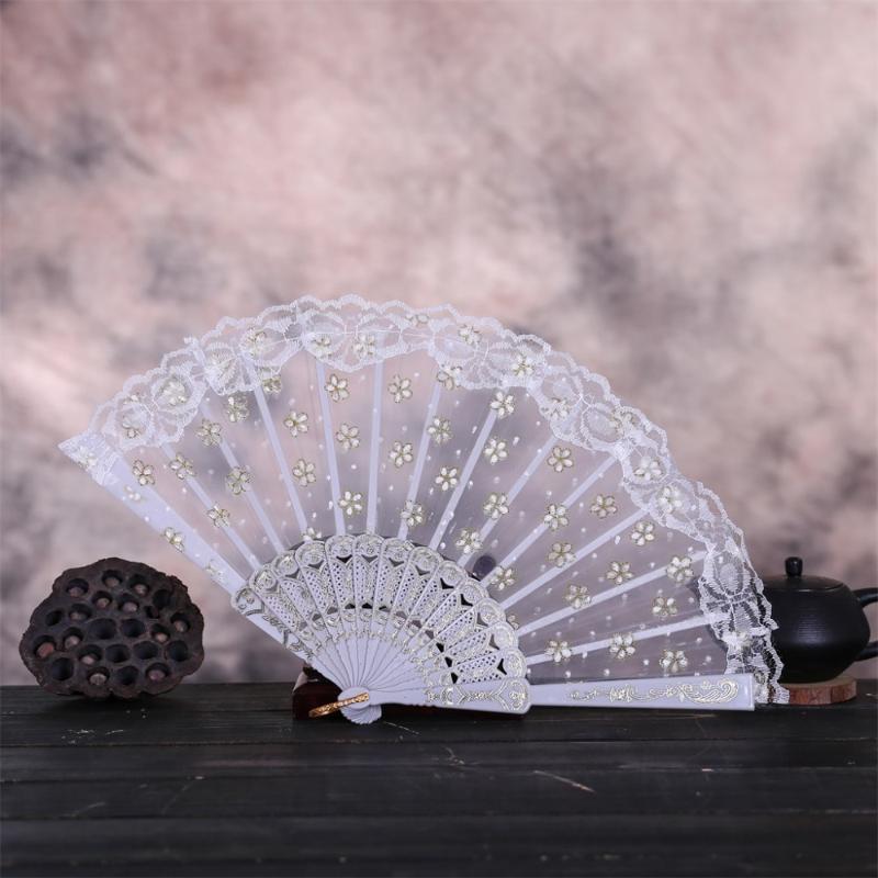 

Pattern Folding Dance Wedding Party Lace Silk Best Chinese Style Dance Wedding Party Lace Silk Folding Hand Held Flower Fan