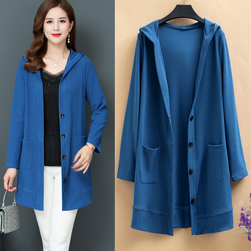 

2021 Spring Autumn Women's Sweater Coat New Korean Loose Long Sleeve Ladies Hooded Knitting Cardigan Jacket Plus Size 5xl Y278 Nvb1, Black