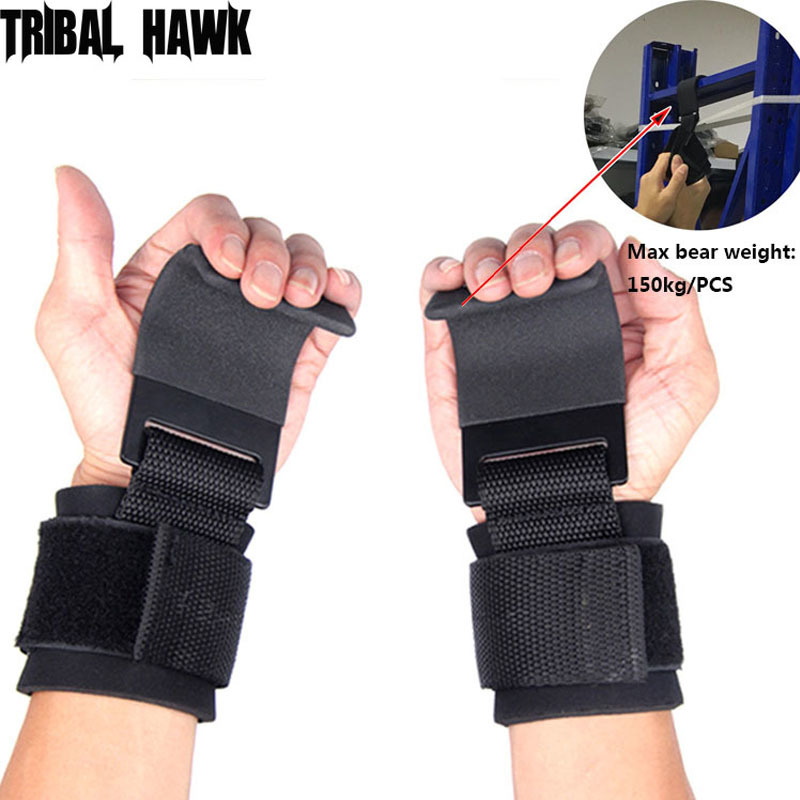 

1 Pair Fitness Weight Lifting Hook Gym Fitness Weightlifting Training Grips Straps Wrist Support Weights Power Dumbbell Hook Q1125