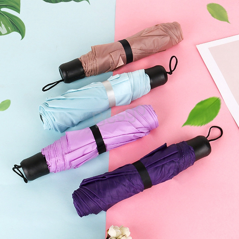 

Solid Color Rainy Umbrellas Three-folded Rainy Umbrella Three Folding Adult Umbrella Advertising Promotion Non-automatic Umbrella BH4610 TQQ, Random send