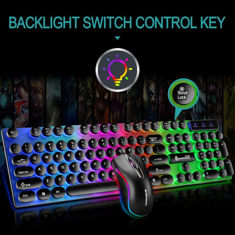 

Willkey Wired Gaming Keyboard Mechanical Feeling Backlit Keyboards USB 104 Keycaps Keyboard Waterproof Computer Game Keyboards