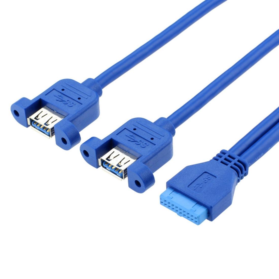 

50CM USB30 Data Cable Motherboard 20p To Dual Usb30 Baffle Line With Ear