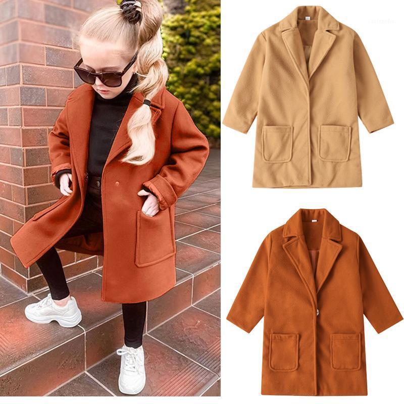 

1-5Y Fashion Kids Pocket Jacket Coat Baby Girls Long Sleeve Winter Solid Color Windproof Coat Warm Outwear Jacket Tops1