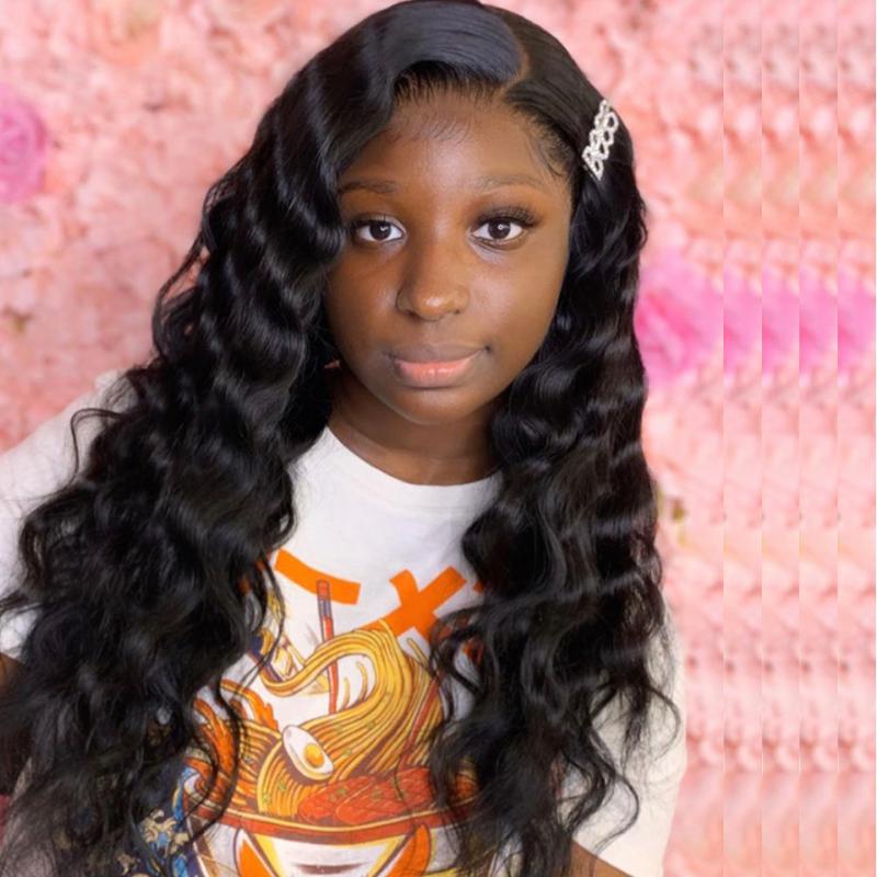 

150% Deep Wave Human Hair Wig Pre-Plucked Lace Front Human Hair Wigs For Black Women Peruvian Closure Wig Bleached Knots, As pic