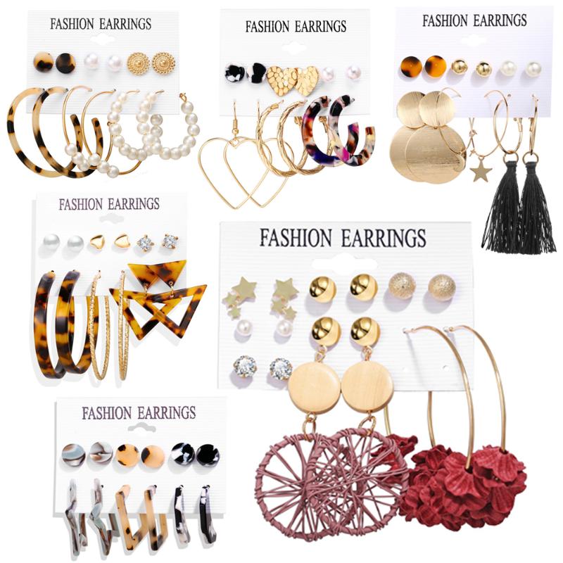 

Vintage Tassel Acrylic Earrings For Women Bohemian Earrings Geometric Big Dangle Drop Earring 2020 Brinco Female Fashion Jewelry