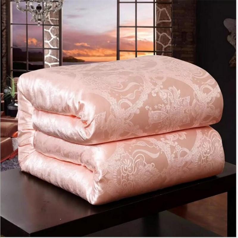 

4 Seasons Luxury 100% Silk Comforter Mulberry Blanket Quilt Duvet for Summer & Winter  Queen Twin Size Adult Silk Comforter, As photo