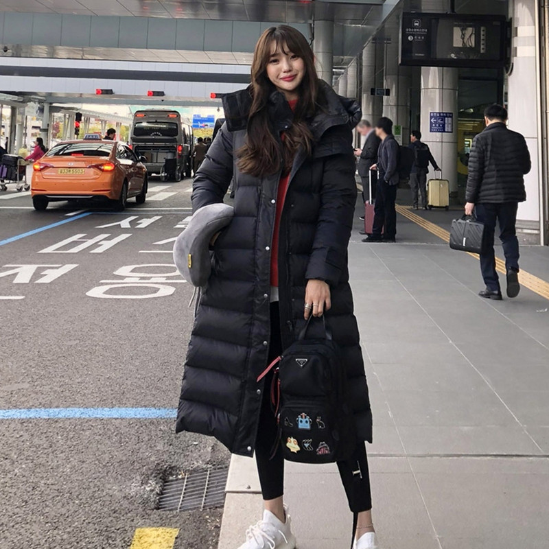 

New Winter 2020 Coat Women Thick Plus Size Hooded Long-sleeve Duck Jacket Mid-long Student Down Coats NS2219 NFN1, White