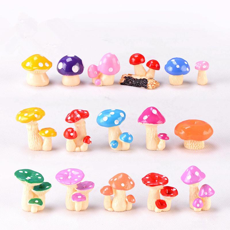 

Various Cute Mushroom miniature figurines fairy garden Potted PlantsTerrarium Gift DIY Ornament Micro Landscape Garden Decor