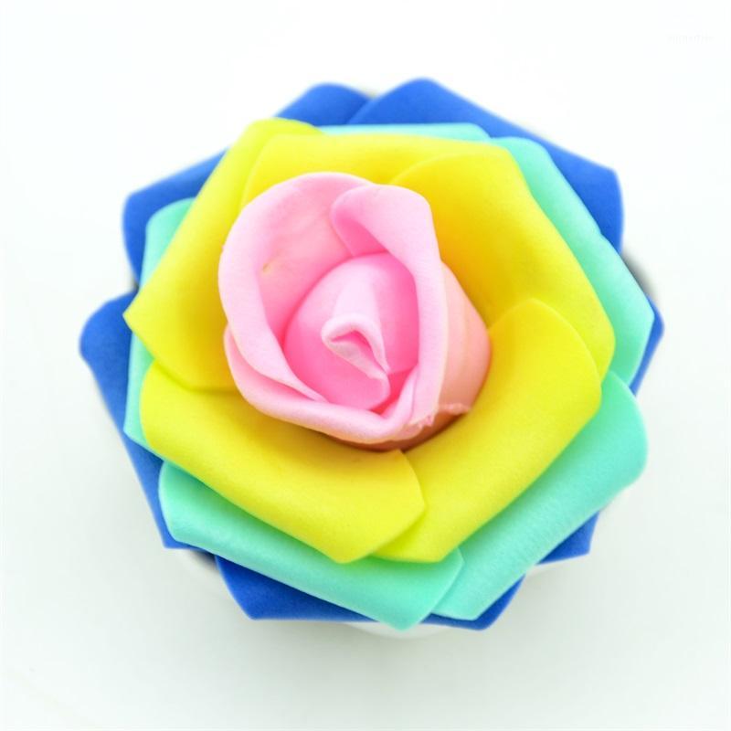 

50pcs 7CM Artificial Foam Simulation Rose Flowers Head Wedding Home Christmas Decoration Party Supplies DIY Wreath Accessories1, Pink champange