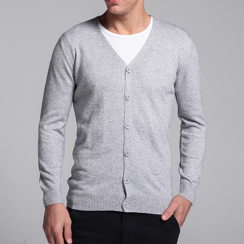 

Spring Winter Men's V-Neck Cardigan Solid Color Shirt Sweater Casual Knitted Korean Fashion Oversized Single Breasted Clothes, Black