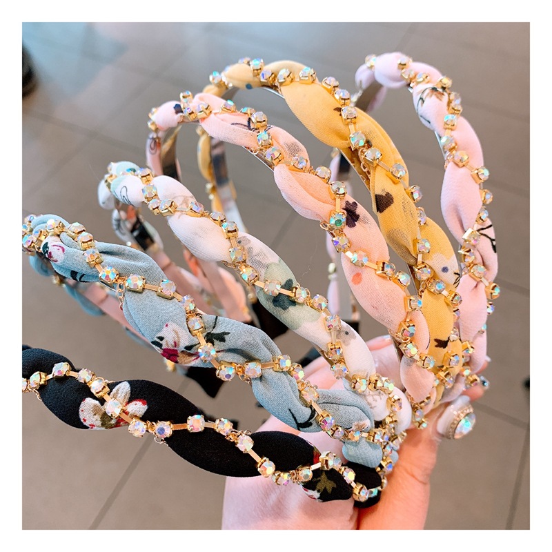 

Cross Rhinestone Headbands Twisted Crystal Hairbands For Women Girls Solid HairHoop Bezel Headwear Hair Accessories 6 colors
