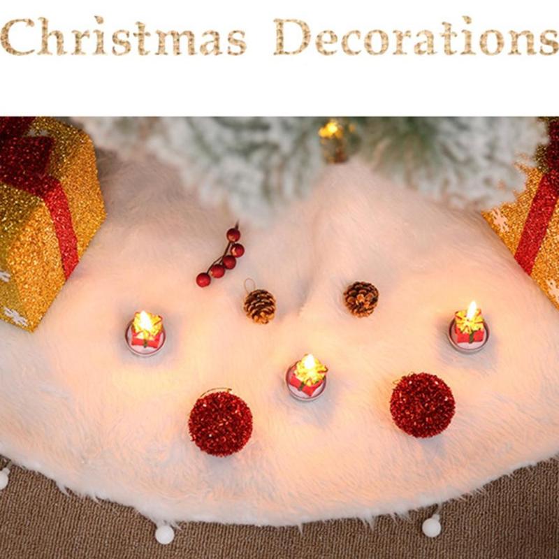 

Christmas Decorations 2021 Plush Christmas Tree Skirt Fur Carpet Xmas Floor Mat Ornaments New Year's Product Decor