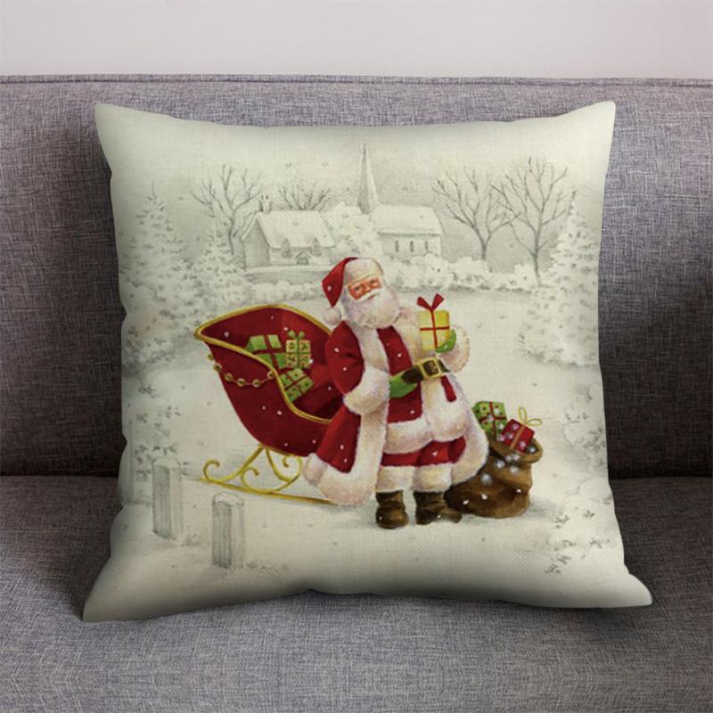 

Merry Christmas Decorations For Home Red Deer Tree Garland Cushion Cover Christmas Ornament Gift Table Decor 2021 Xmas New Year