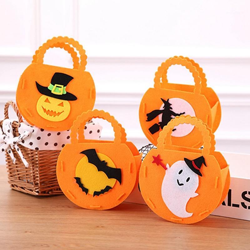 

Felt Halloween Candy Bag Kid DIY Candy Gift Bag Creative Handmade Trick or Treat Tote Sweet Bags Halloween Party Decor1