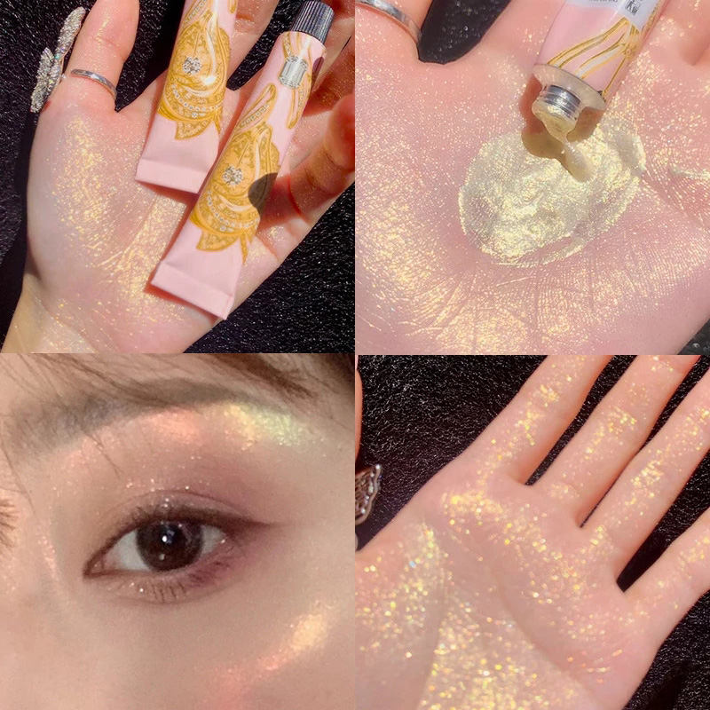 

Waterproof Contouring Highlight Liquid Diamond Shining Brighten Face Body Shimmer Gold Blue Beauty makeup Highlighter Cosmetics 0699, As picture show