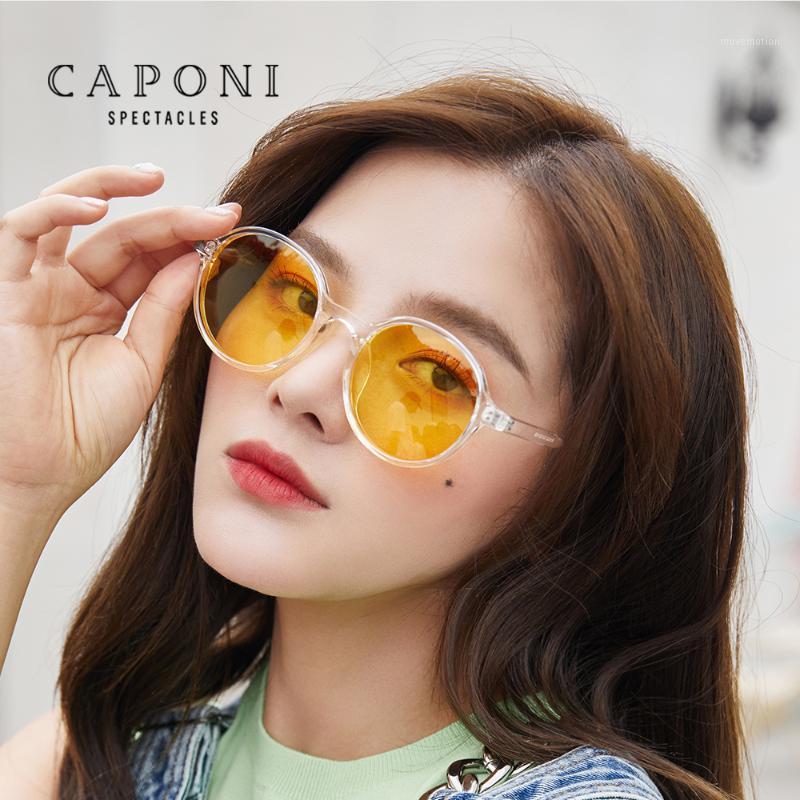 

CAPONI Women's Sun Glasses 2020 New Model Blast Brand Designer Lady Round Eyewear UV Protect Vintage Sunglasses For Women 310221