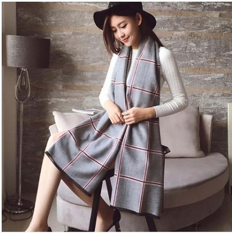 

Winter cold-proof new imitation cashmere thick British plaid scarf women's fashion warmth long versatile dual-use shawl1