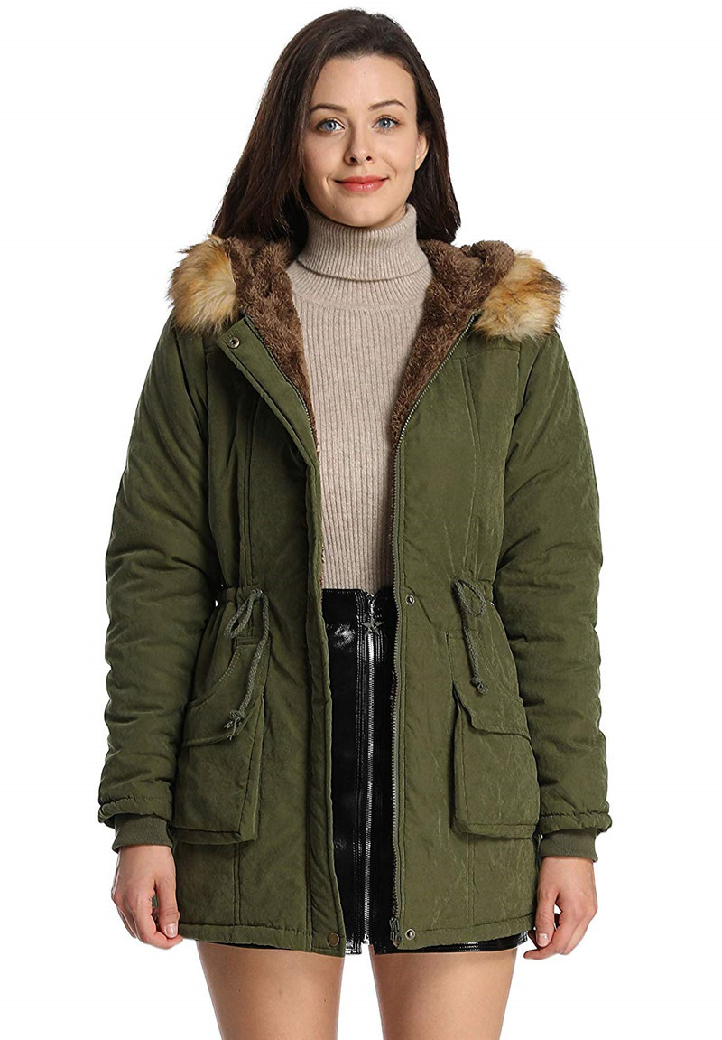 

High Quality Women with Hood Hot from False Macio Coats Outwear Green, Beige