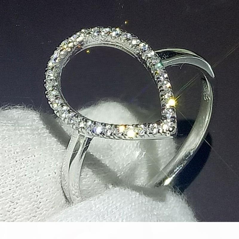 

K Choucong New Fashion Hollow Out Cz Zirconia Pear Water Drop Classic Ring Wedding Jewelry Sparkling 100 %925 Sterling Silver